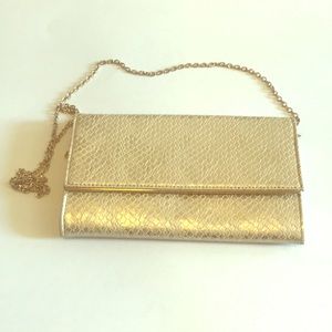 Gold Snakeskin over the shoulder purse